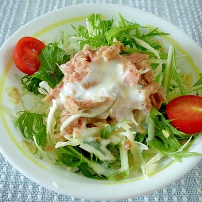 ☆水菜とツナのヨーグルトドレッシングサラダ☆